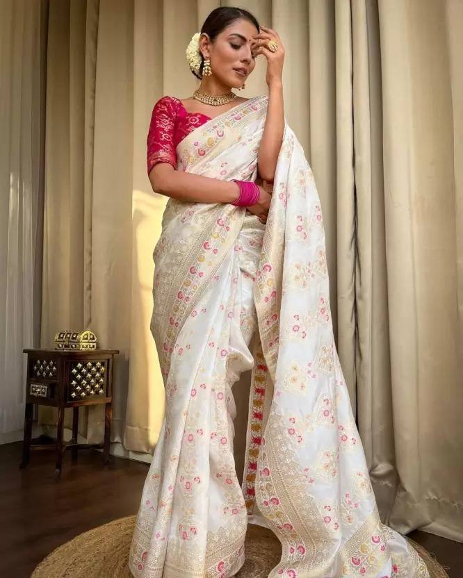 "Twilight Blossom: The Ethereal Lavender and Pink Saree"