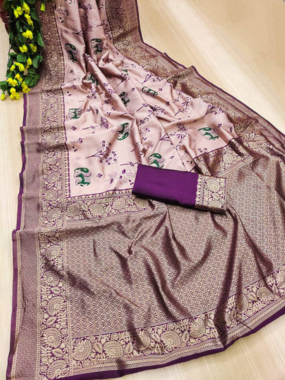 "Emerald Tusk: The Opulent Mustard Saree"