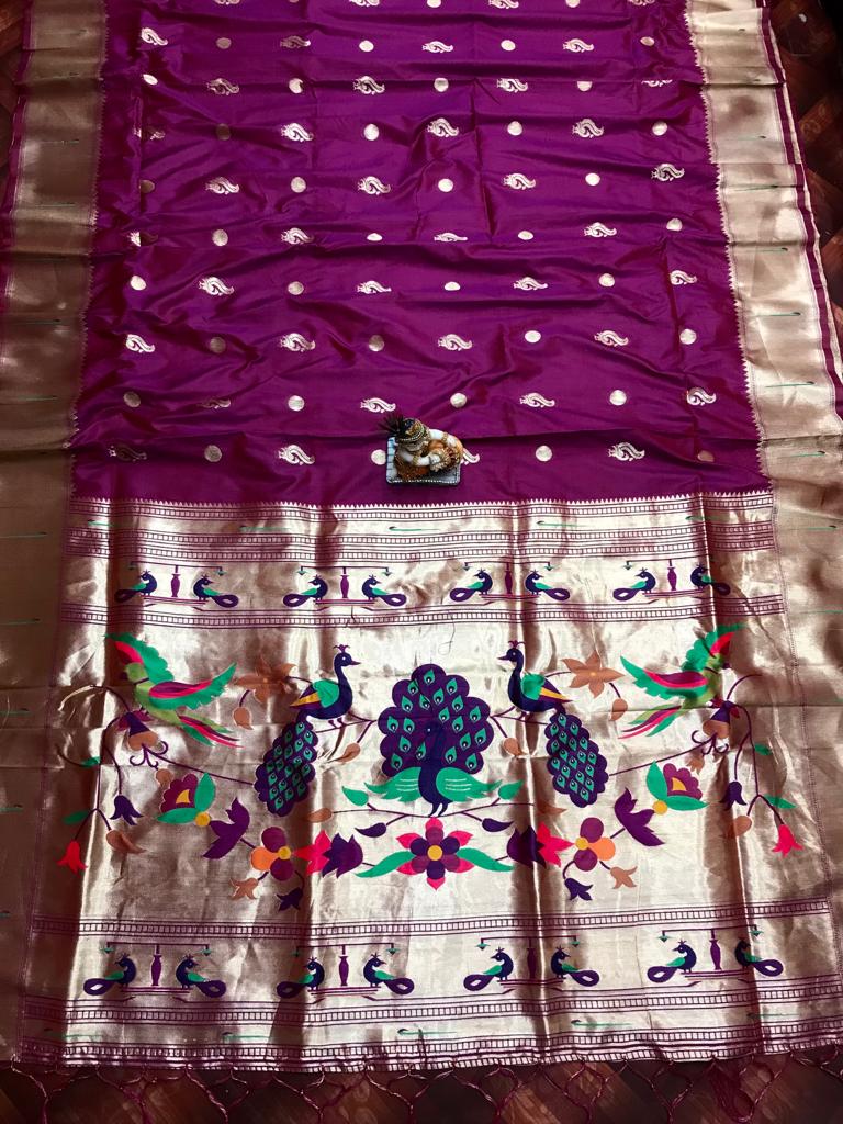 "Burgundy Dream: Luxurious Wine Silk Saree"